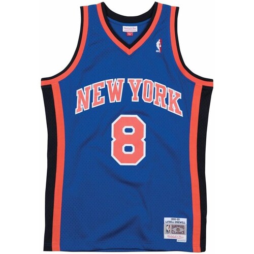 Clothing Men Short-sleeved t-shirts Mitchell And Ness Nba Swingman Jersey New York Knicks Latrell Sprewell Blue