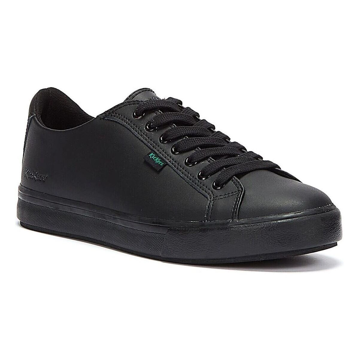 Kickers Mens Womens Leather Tovni Lacer Trainers Black