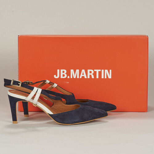 Shoes Women Heels JB Martin ESMEE Goat / Velvet / Marine / Chalk