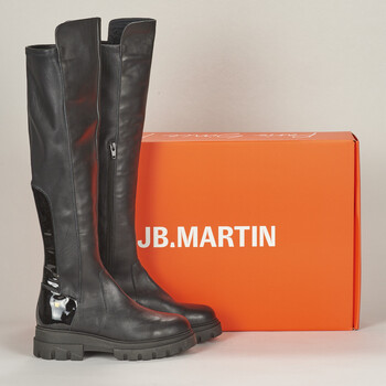 Shoes Women High boots JB Martin FELICIA Veal / Varnish / St / Foul / Black