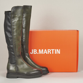 Shoes Women High boots JB Martin OLYMPE Veal / Kaki / Stretch / Black