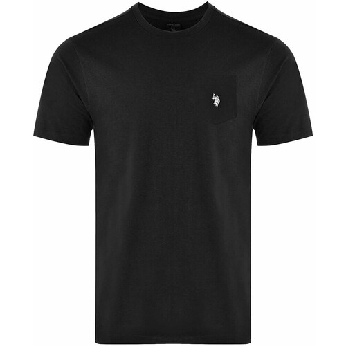 Clothing Men Short-sleeved t-shirts U.S Polo Assn. Logo Pocket Black
