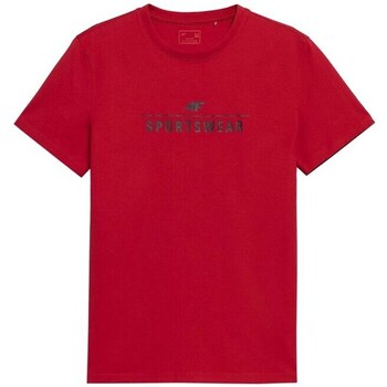 Clothing Men Short-sleeved t-shirts 4F SS23TTSHM539CZERWONY Red