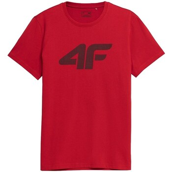 Clothing Men Short-sleeved t-shirts 4F SS23TTSHM537CZERWONY Red