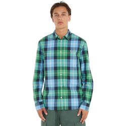 Clothing Men Long-sleeved shirts Tommy Hilfiger DM0DM15934LY3 Green, Blue