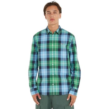 Clothing Men Long-sleeved shirts Tommy Hilfiger DM0DM15934LY3 Blue, Green
