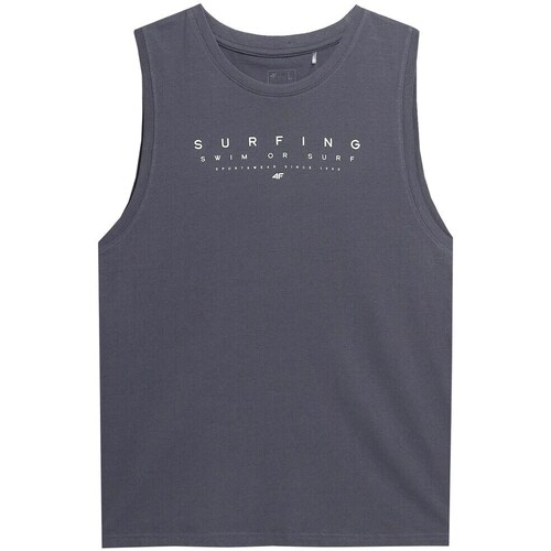 Clothing Men Short-sleeved t-shirts 4F SS23TTSHM368ANTRACYT Graphite
