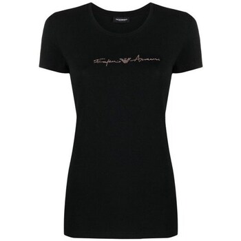 Clothing Women Short-sleeved t-shirts Emporio Armani Damska Tshirt Czarna Black