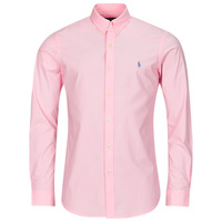 Clothing Men Long-sleeved shirts Polo Ralph Lauren CHEMISE AJUSTEE SLIM FIT EN POPELINE UNIE Pink