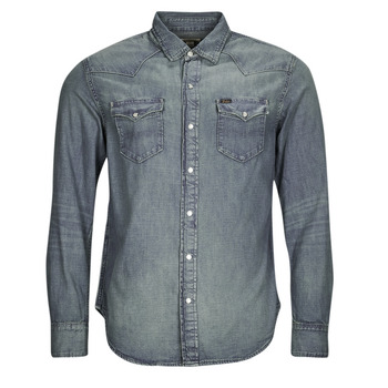 Clothing Men Long-sleeved shirts Polo Ralph Lauren CHEMISE WESTERN EN DENIM Blue / Clear / Rl / Western