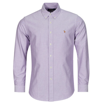 Clothing Men Long-sleeved shirts Polo Ralph Lauren CHEMISE COUPE DROITE EN OXFORD Lilac