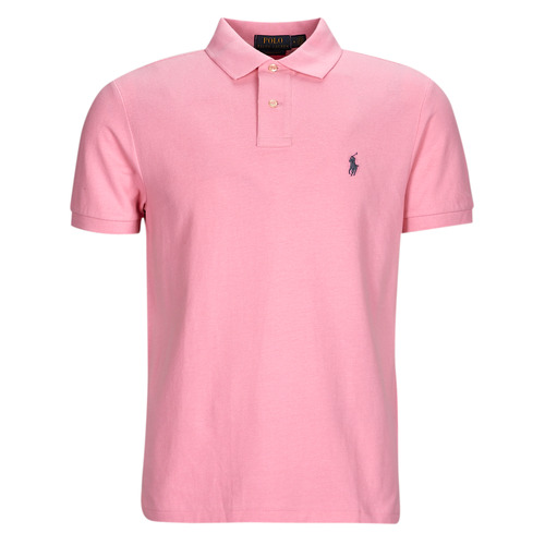 Clothing Men Short-sleeved polo shirts Polo Ralph Lauren POLO COUPE DROITE EN COTON BASIC MESH Pink