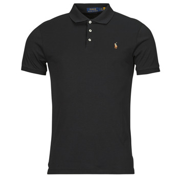 Clothing Men Short-sleeved polo shirts Polo Ralph Lauren POLO COUPE DROITE EN PIMA COTON Black /  black