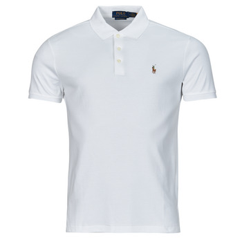 Clothing Men Short-sleeved polo shirts Polo Ralph Lauren POLO COUPE DROITE EN PIMA COTON White / White
