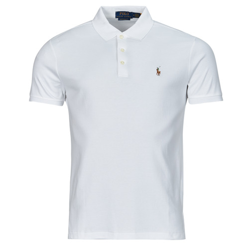 Clothing Men Short-sleeved polo shirts Polo Ralph Lauren POLO COUPE DROITE EN PIMA COTON White