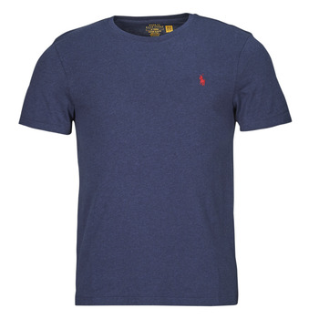 Clothing Men Short-sleeved t-shirts Polo Ralph Lauren T-SHIRT AJUSTE EN COTON Marine / Mottled / Navy
