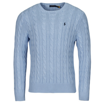 Clothing Men Jumpers Polo Ralph Lauren PULL COL ROND MAILLE CABLE Blue / Sky / Blue