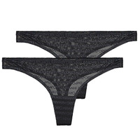 Underwear Women Knickers/panties Emporio Armani ALL OVER LOGO MESH X2 Black