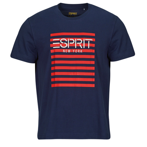 Clothing Men Short-sleeved t-shirts Esprit OCS LOGO STRIPE Marine