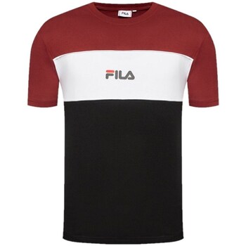 Clothing Men Short-sleeved t-shirts Fila Anoki Blocked Tee Black, Burgundy