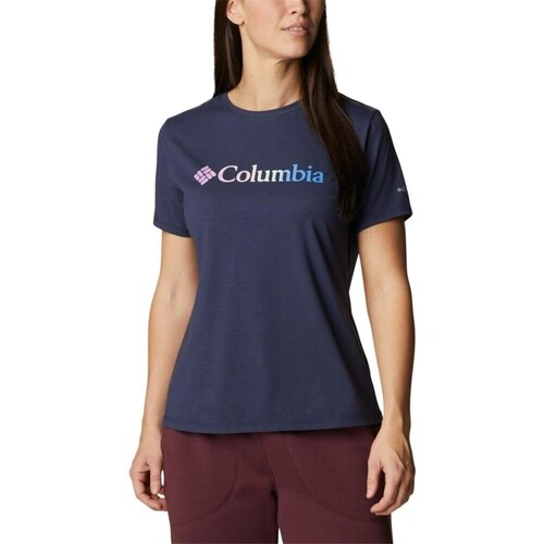 Clothing Women Short-sleeved t-shirts Columbia Sun Trek SS Graphic Tee Marine
