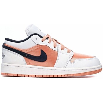 Shoes Women Low top trainers Nike Air Jordan 1 Low GS White, Orange