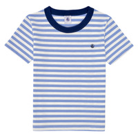 Clothing Boy Short-sleeved t-shirts Petit Bateau MATIKO Blue / Beige