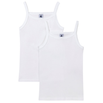 Clothing Girl Tops / Sleeveless T-shirts Petit Bateau A0AA6 X2 White