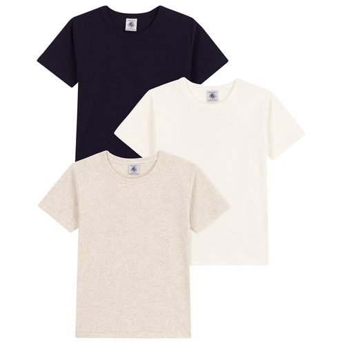 Clothing Children Short-sleeved t-shirts Petit Bateau A0A8H X3 White / Beige / Black