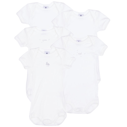 Clothing Children Sleepsuits Petit Bateau A09W8 X5 White
