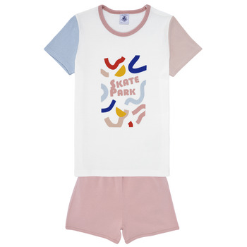 Clothing Children Sleepsuits Petit Bateau MANOELOU White / Multicolour