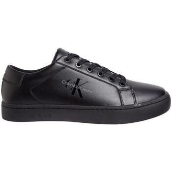 Shoes Men Low top trainers Calvin Klein Jeans Leather Trainers Black