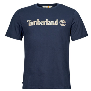 Timberland Camo Linear Logo Short Sleeve Tee Marine