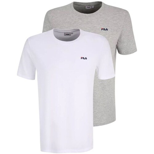Clothing Men Short-sleeved t-shirts Fila Brod Tee Double Pack White, Grey