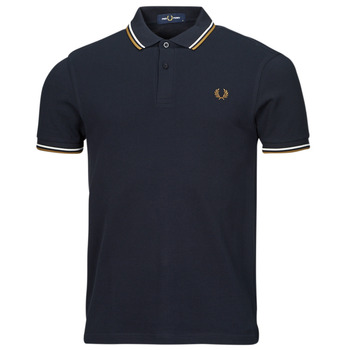 Clothing Men Short-sleeved polo shirts Fred Perry TWIN TIPPED FRED PERRY SHIRT Marine / Beige / White