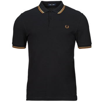 Clothing Men Short-sleeved polo shirts Fred Perry TWIN TIPPED FRED PERRY SHIRT Black / Brown