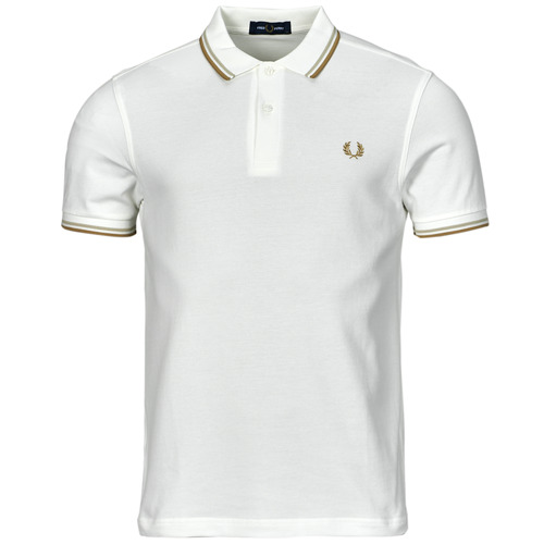 Clothing Men Short-sleeved polo shirts Fred Perry TWIN TIPPED FRED PERRY SHIRT White / Beige