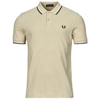 fred perry  twin tipped fred perry shirt  men's polo shirt in beige
