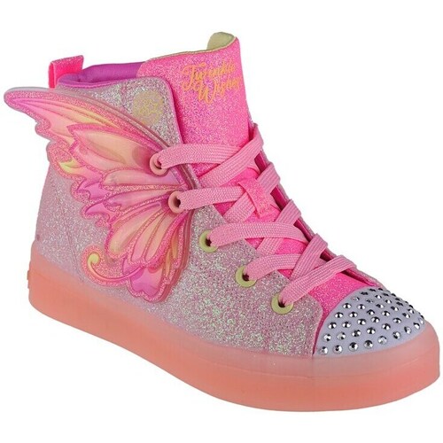 Shoes Children Mid boots Skechers Twi-lites 2.0-twinkle Wishes Orange, Pink