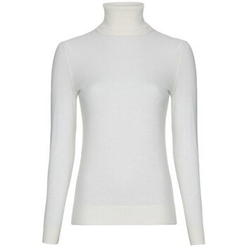 Clothing Women Jumpers Calvin Klein Jeans Extra Fine Wool Roll Nk White