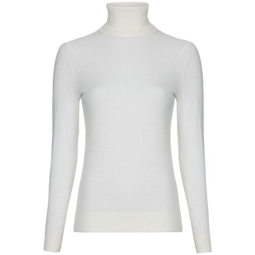 Clothing Women Jumpers Calvin Klein Jeans Extra Fine Wool Roll Nk White