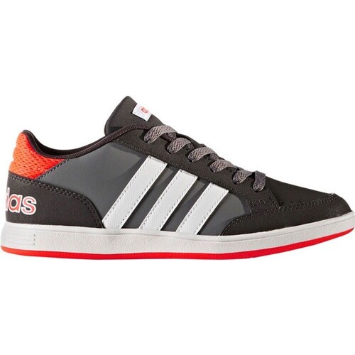 Shoes Children Low top trainers adidas Originals Hoops K Black, White, Grey