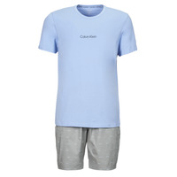 Clothing Men Sleepsuits Calvin Klein Jeans S/S SHORT SET Blue / Grey
