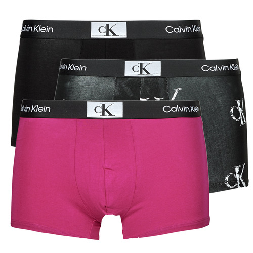 Underwear Men Boxer shorts Calvin Klein Jeans TRUNK 3PK X3 Black / Black / Purple