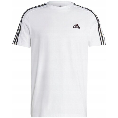 Clothing Men Short-sleeved t-shirts adidas Originals Essentials Single Jersey 3-Stripes Tee White