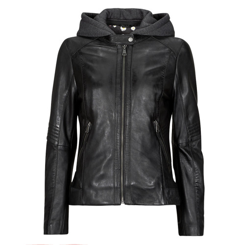 Clothing Women Leather jackets / Imitation leather Oakwood KENDRA 1 (jersey hood) Black