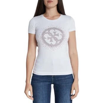 Clothing Women Short-sleeved t-shirts Guess W3BI45J1314G011 White