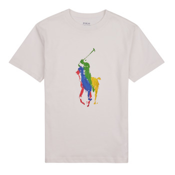 Clothing Children Short-sleeved t-shirts Polo Ralph Lauren SS CN-KNIT SHIRTS-T-SHIRT White / Deckwash / White