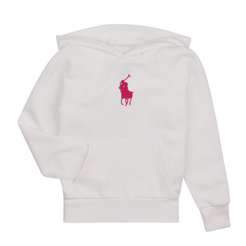 Clothing Girl Sweaters Polo Ralph Lauren BIG PP PO HD-KNIT SHIRTS-SWEATSHIRT White / White / Pink / Pp