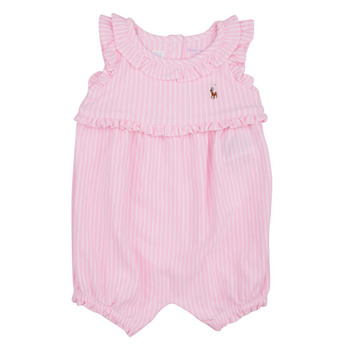 Clothing Girl Jumpsuits / Dungarees Polo Ralph Lauren YDOXMSHBBL-ONE PIECE-SHORTALL Pink / Carmel / Pink / Multi